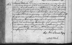 Akt urodzenia Ludwika Rocha Grzybowskiego syna Wojciecha i Franciszki z domu Gradowskiej