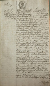 Akt małżeństwa zawartego między Jakubem Kierzkowskim i Anielą Kuleszą 3 czerwca 1810 roku w Stypułkach Święchach