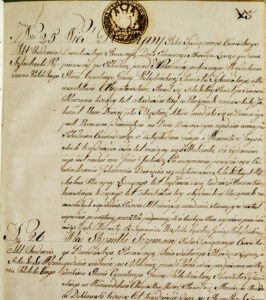 Akt urodzenia Juliana Kurzyny syna Pawła z dnia 1 lipca 1821 roku