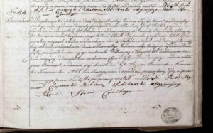 Akt urodzenia Franciszka Królaka syna Józefa i Katarzyny z Krupów urodzonego w 1856 roku w Sierzchowie
