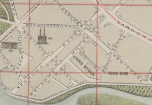 Fragment planu informacyjnego miasta Warszawy z 1890 roku
